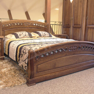 wizualizacja sypialni dębowej drewnianej z łóżkiem amadeusz